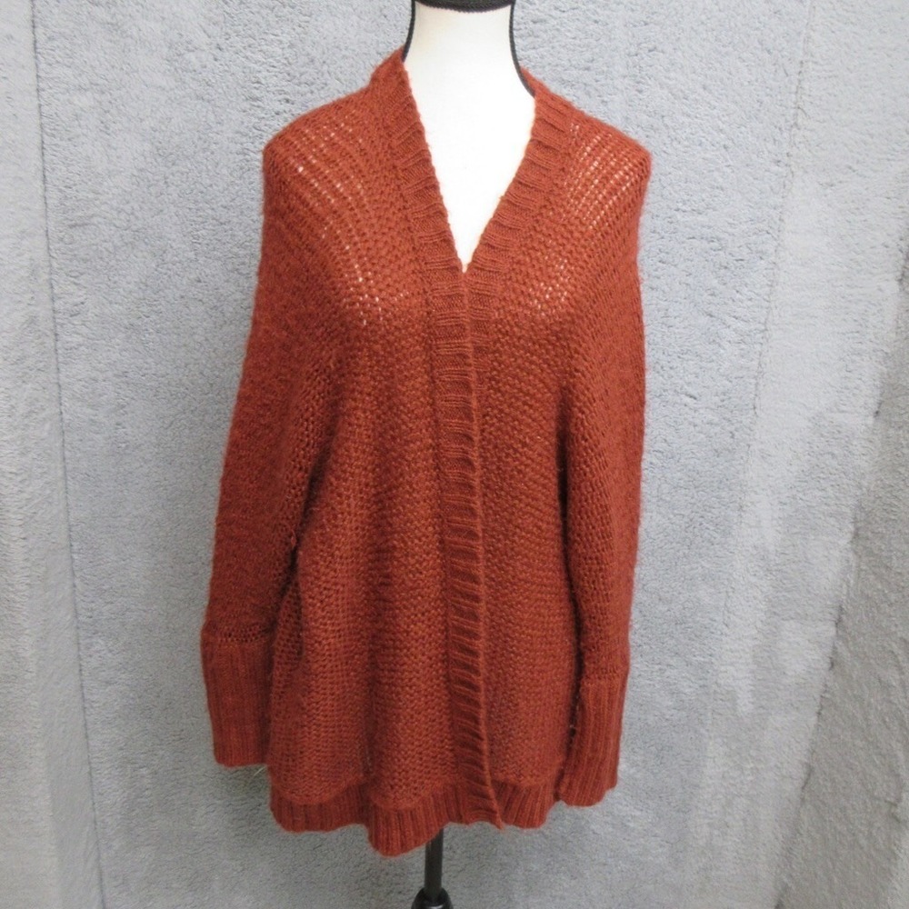 Soft Surroundings‎ Wool Mohair Cardigan Sweater Women S/M Orange Quiet Luxury
